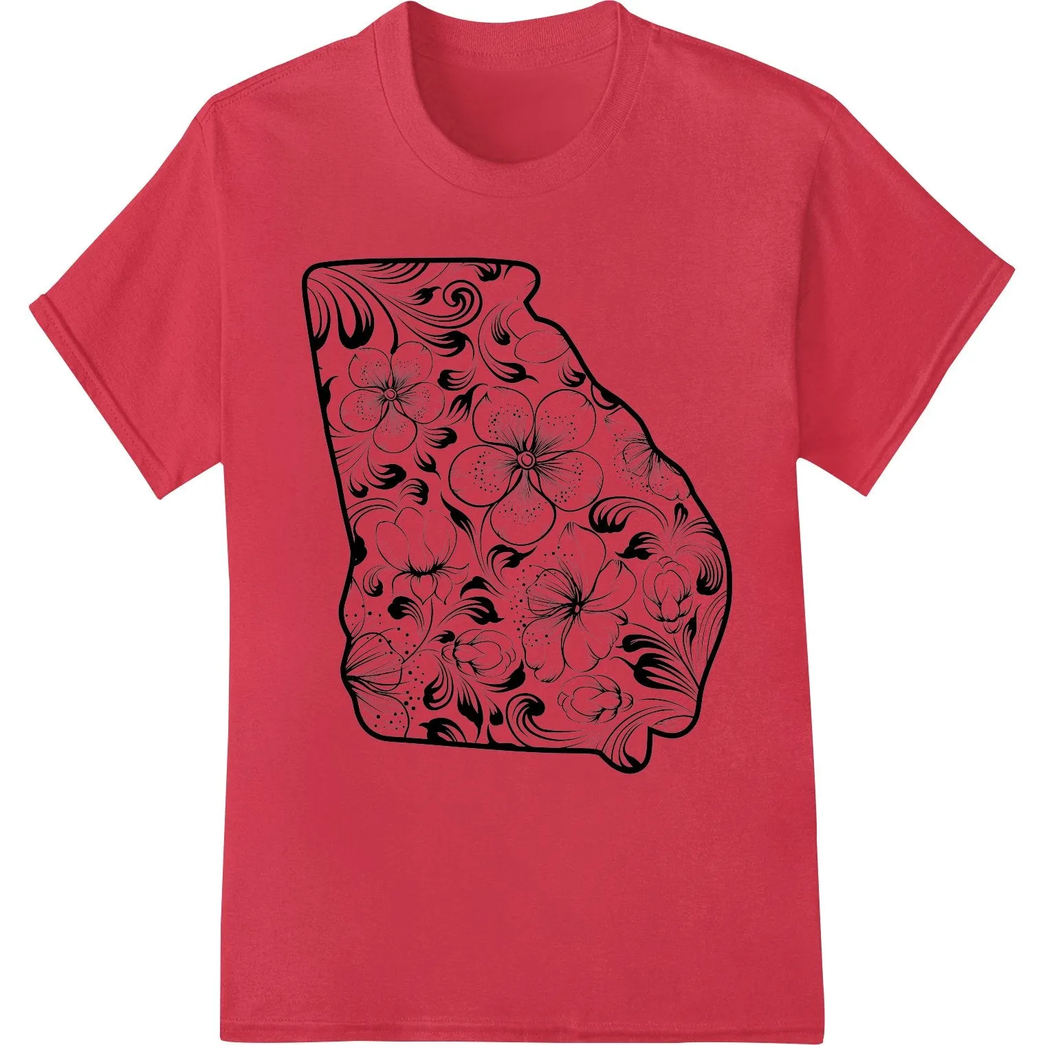Elegant Black & White Floral Design for Custom Apparel