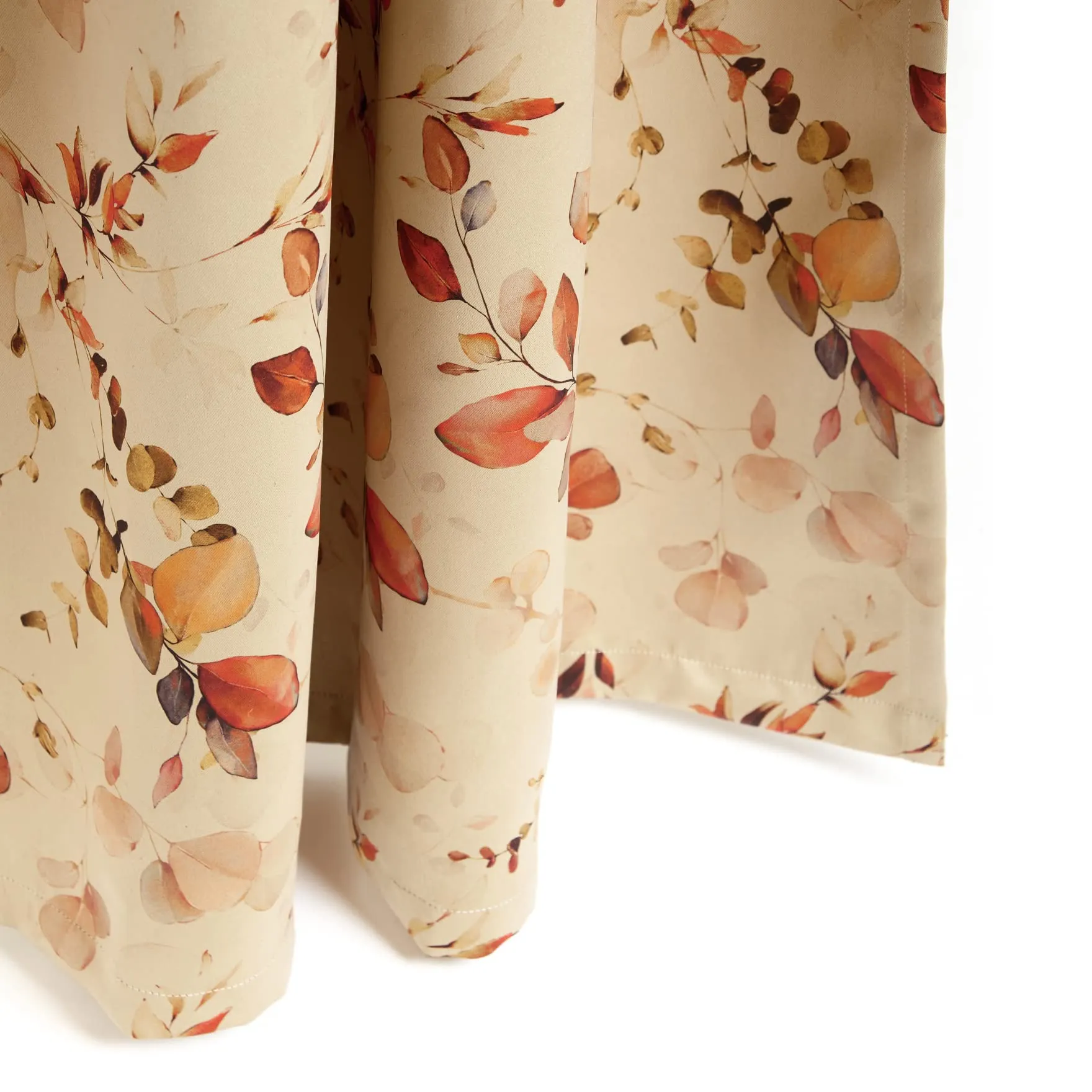 Encasa Homes Blackout Curtains (9 ft, 2 Panels) - Room Darkening - Floral Digital Print with Grommets, 85% Light Blocking, Sound & Heat Reducing - L1 Orange