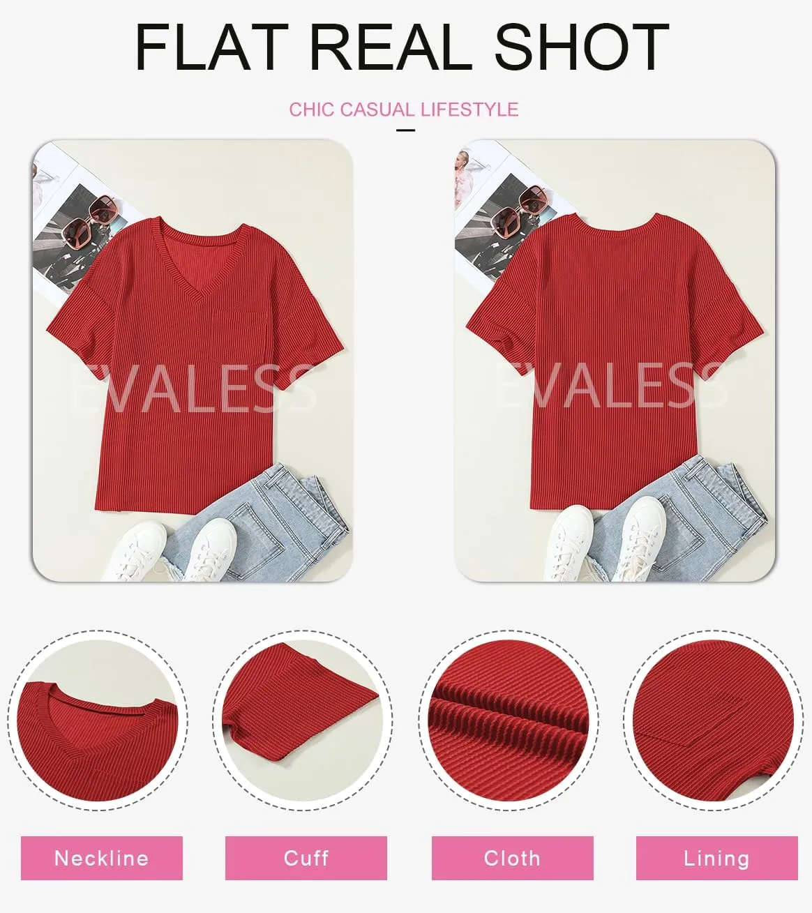 EVALESS Womens Summer Tops Oversized T Shirts Short Sleeve Blouses for Women Dressy Casual Work Outfits