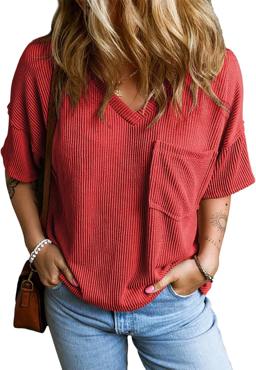 EVALESS Womens Summer Tops Oversized T Shirts Short Sleeve Blouses for Women Dressy Casual Work Outfits