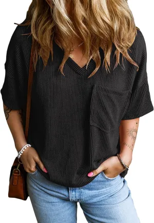 EVALESS Womens Summer Tops Oversized T Shirts Short Sleeve Blouses for Women Dressy Casual Work Outfits