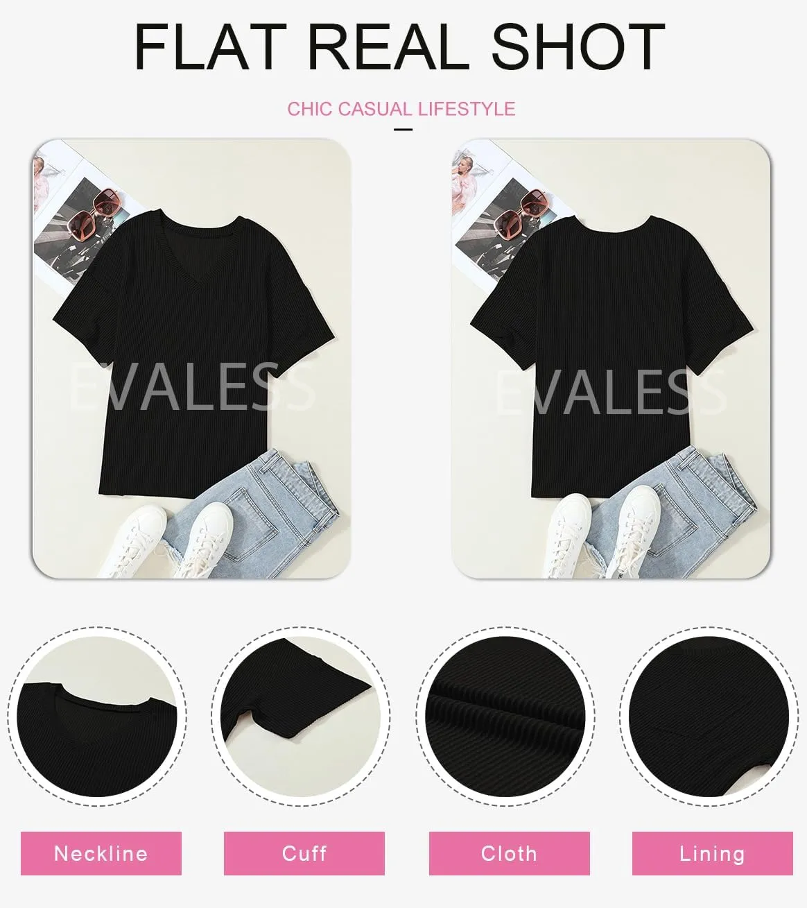 EVALESS Womens Summer Tops Oversized T Shirts Short Sleeve Blouses for Women Dressy Casual Work Outfits