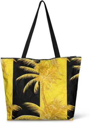 Fall Maple Leaves Women Tote Bag with Pocket, Peacock Feather Lightweight Paper Tote, Polka Dot Commute Work Bag