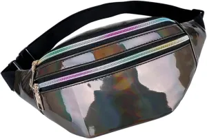 Fashion Waist Pack Shiny Crossbody Bag for Travel Hiking Portable Cellphone Wallet Id Storage Pouch