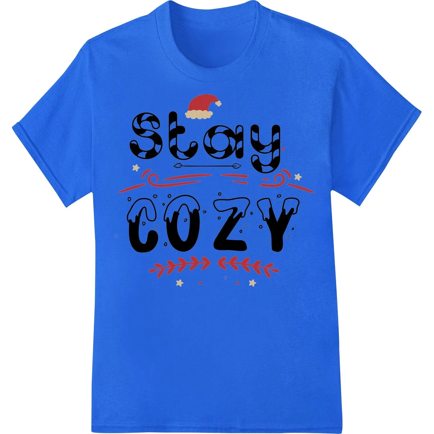 Festive 'Stay Cozy' Christmas Typography Heat Transfer