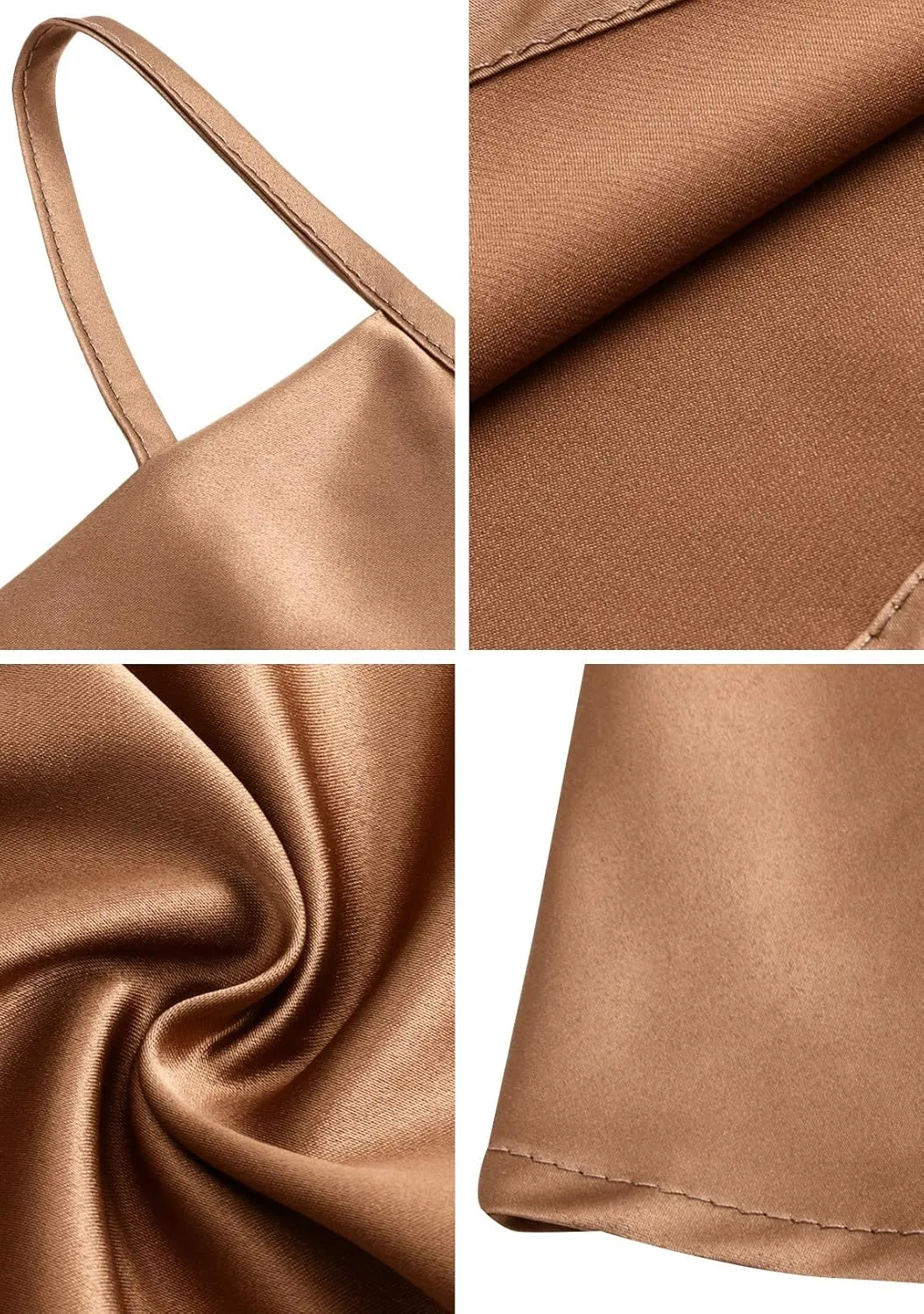 FLITAY Womens Cowl Neck Camis Satin Tank Top Spaghetti Strap Solid Color Camisoles Blouses