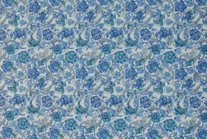 Florentine Print Flowers & Grapes Blue