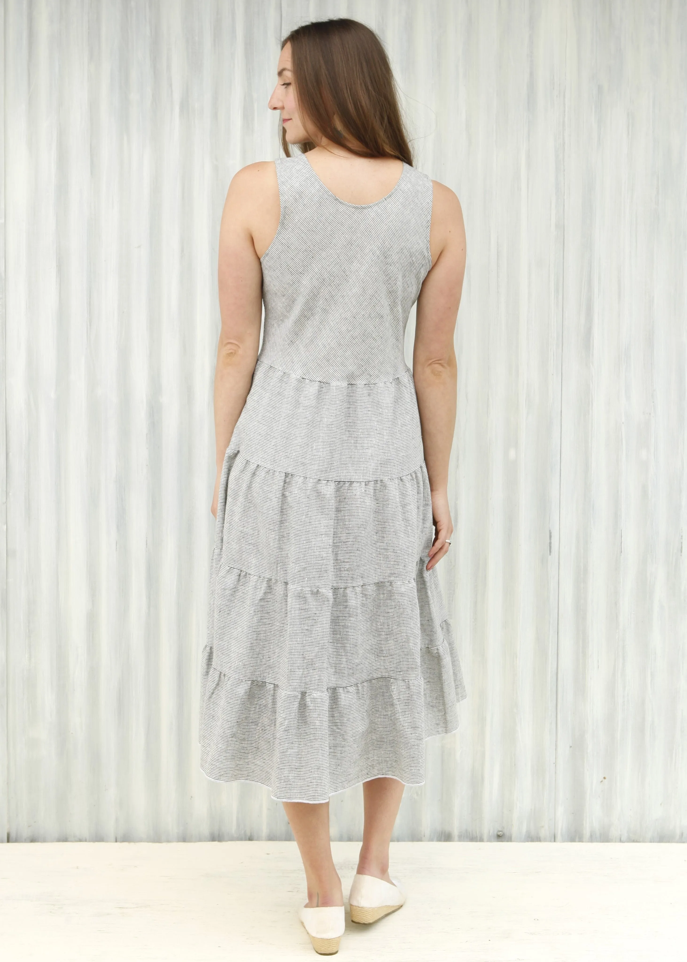 Fog Basil Peasant Dress
