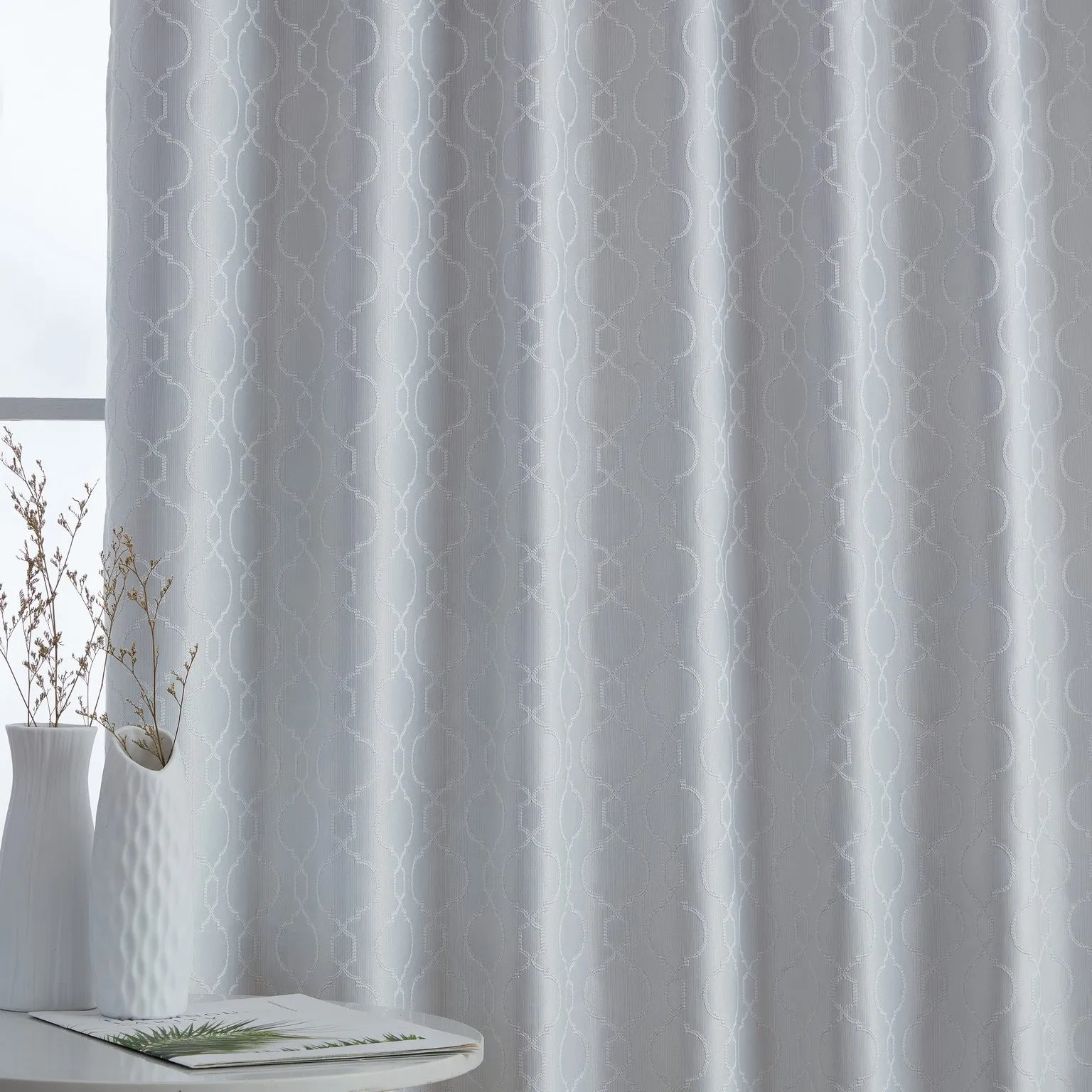 Franklin Moroccan Trellis 100% Blackout Back Tab Curtain Panels