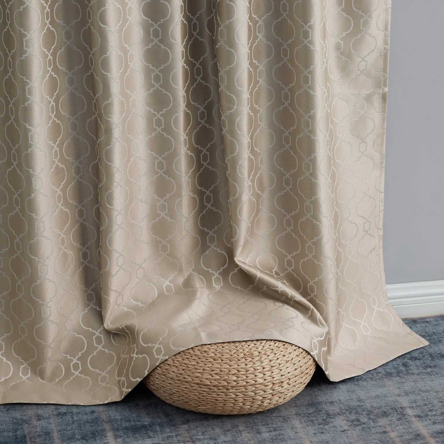 Franklin Moroccan Trellis 100% Blackout Back Tab Curtain Panels