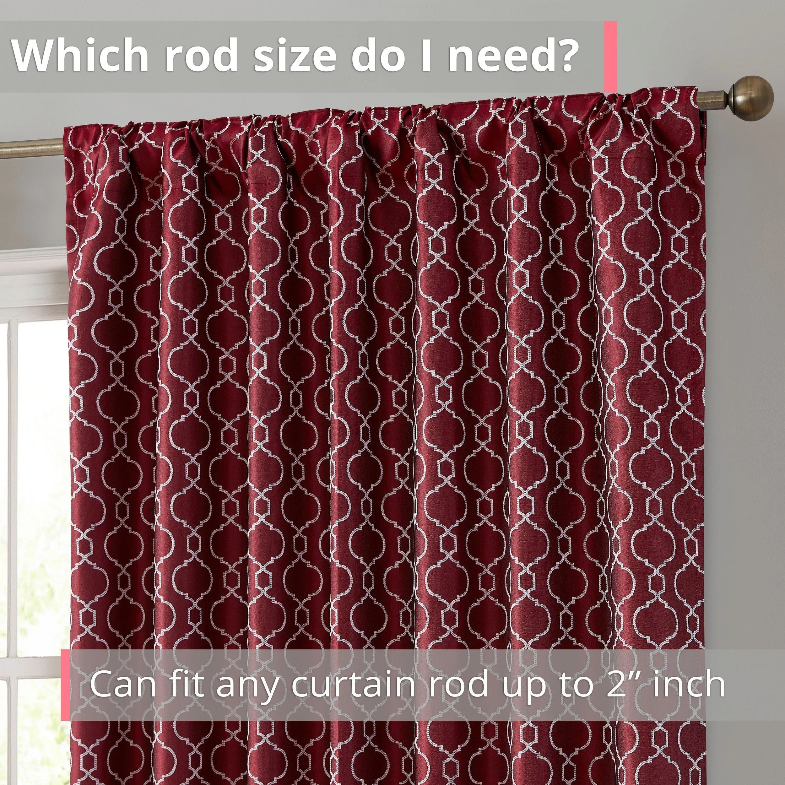 Franklin Moroccan Trellis 100% Blackout Back Tab Curtain Panels
