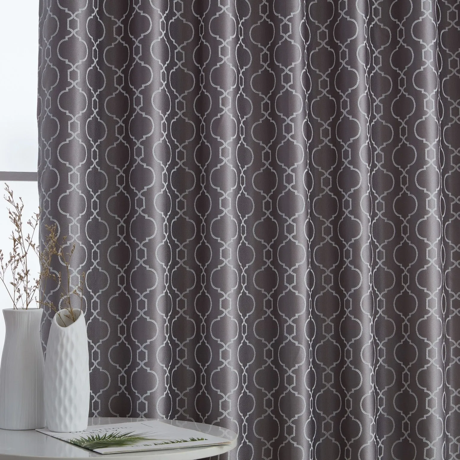 Franklin Moroccan Trellis 100% Blackout Back Tab Curtain Panels