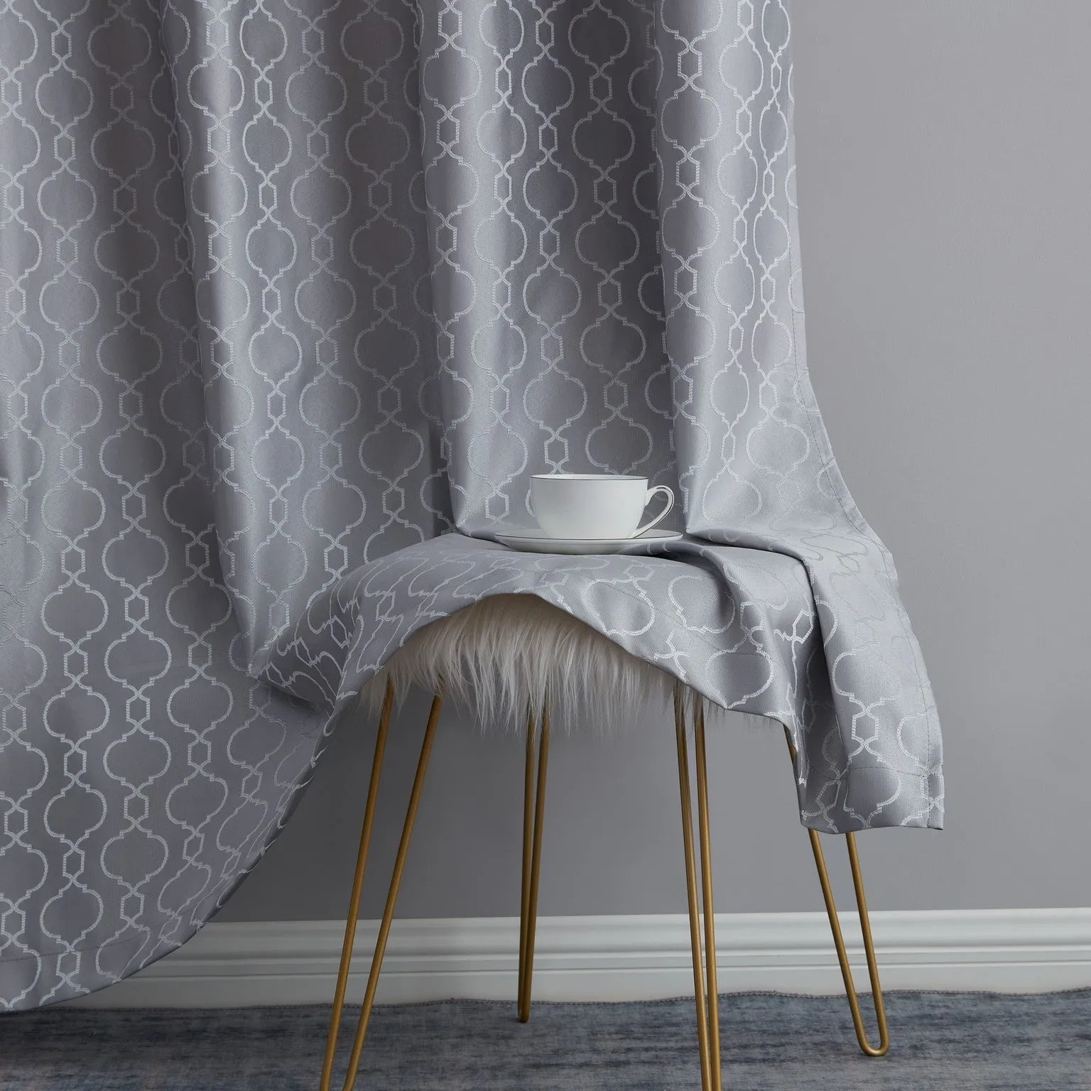 Franklin Moroccan Trellis 100% Blackout Back Tab Curtain Panels