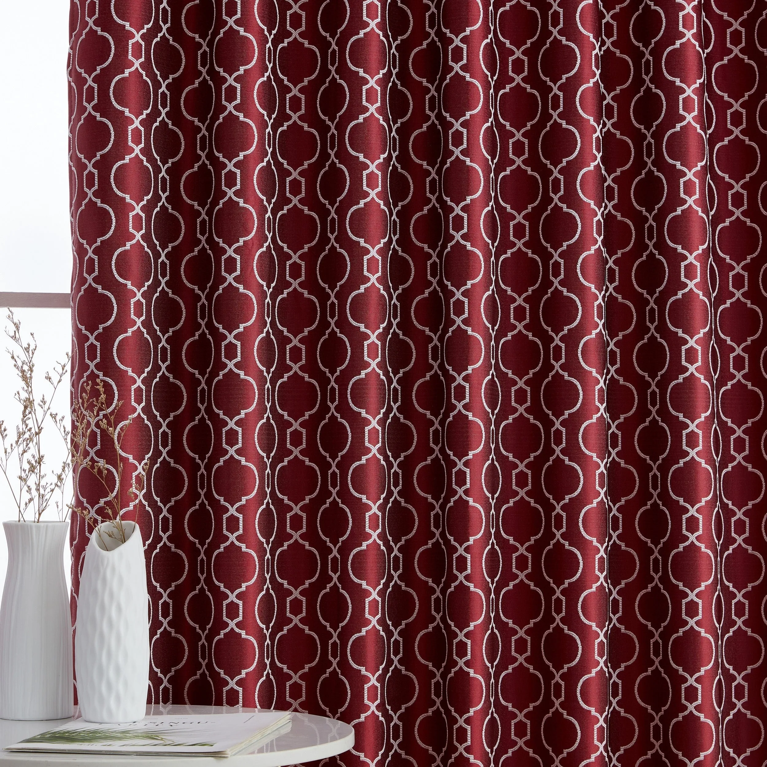 Franklin Moroccan Trellis 100% Blackout Back Tab Curtain Panels