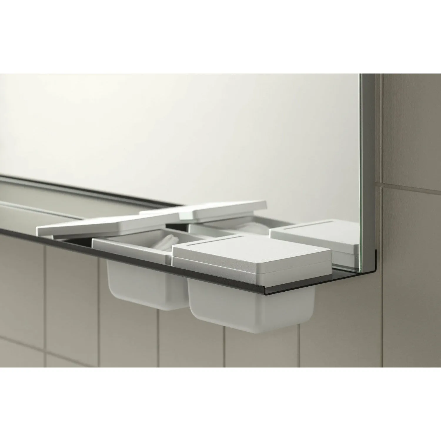 Frontline Structure 1200mm Illuminated Mirror with Black Shelf & Storage Cases