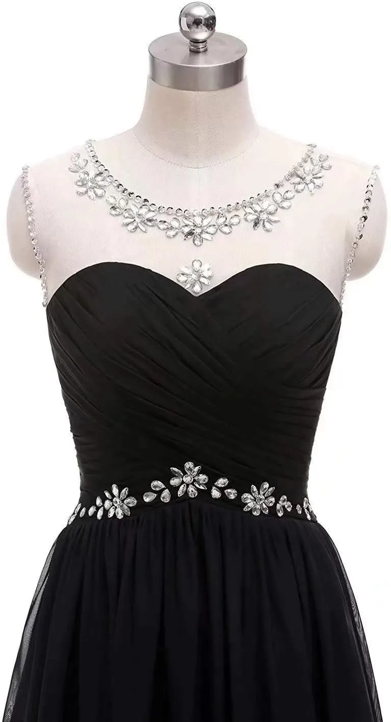 FTBY Women's Ombre Gradien Beaded Chiffon Long Evening Dresses Prom Gowns for Weddings 190