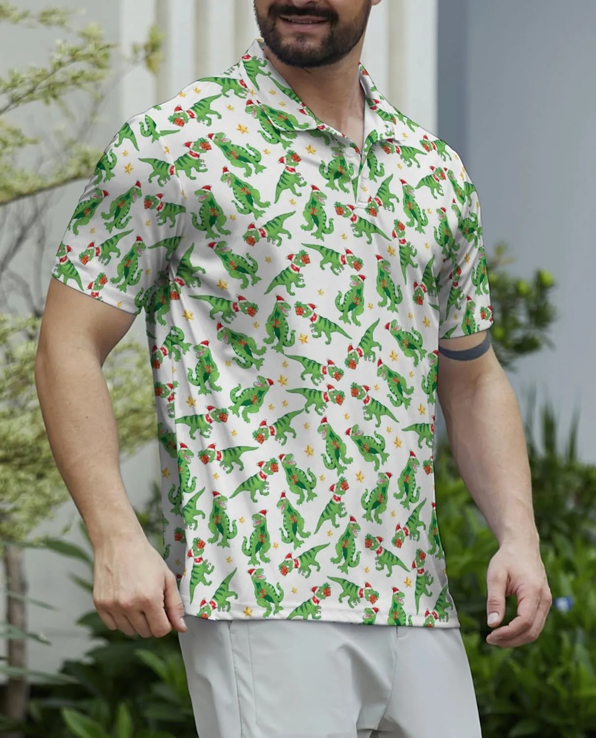 Funny Golf Shirts for Men Golf Polos Short Sleeve Quick Dry Performance Moisture Wicking Polo Shirt