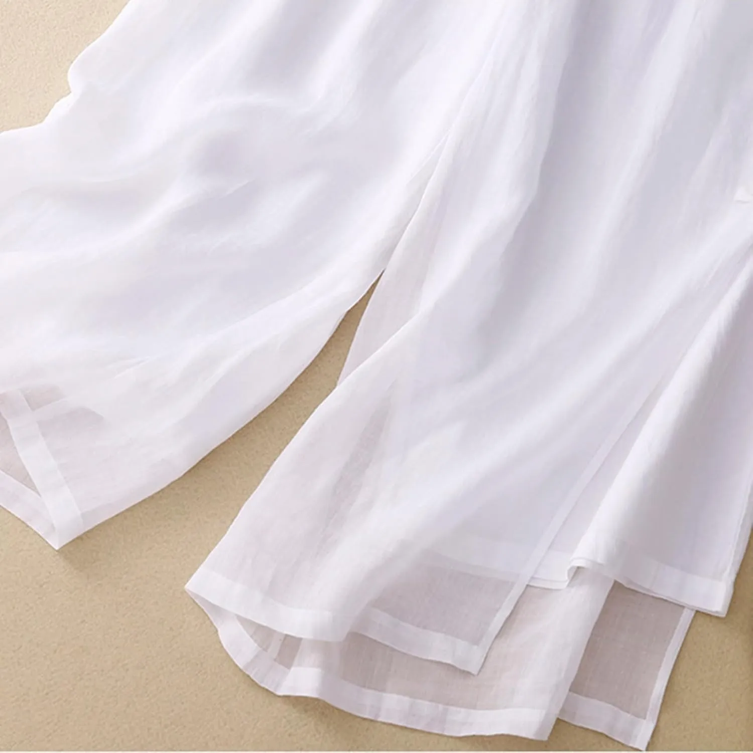 FZYLQY Linen Pants for Women Loose Fit Casual Beach Trousers Cotton Linen Summer Palazzo Pants Flowy Wide Leg Trousers