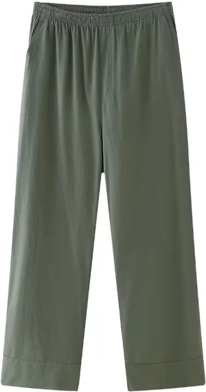 FZYLQY Womens Linen Pants with Pockets High Waisted Palazzo Pants Belted Straight Leg Trousers 2025 Summer Beach Trousers