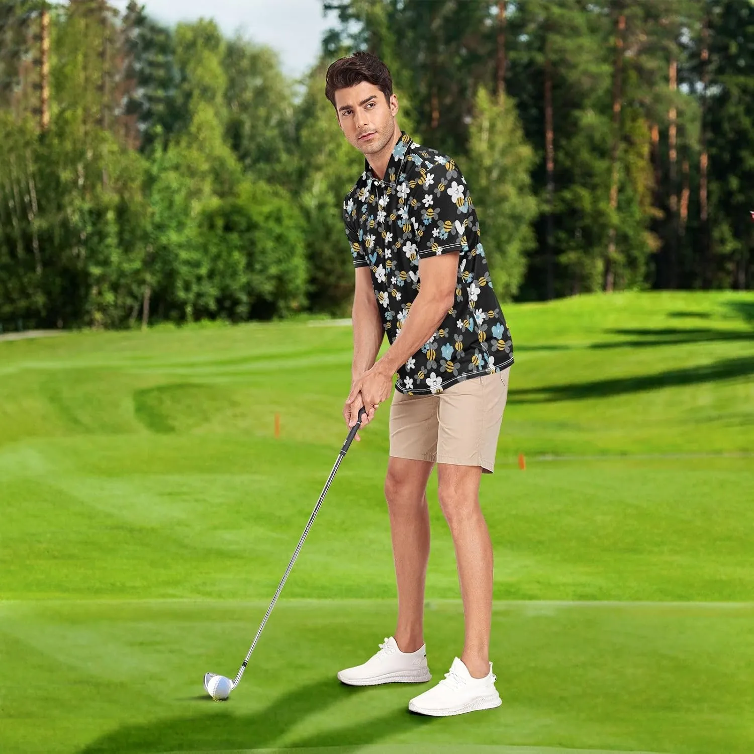 Gentle Goose Men's Polo Shirts Short Sleeve Quick Dry Athletic Outdoor Sports Golf Shirts S-XXL