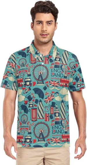 Gentle Goose Men's Polo Shirts Short Sleeve Quick Dry Athletic Outdoor Sports Golf Shirts S-XXL