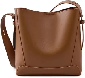 Genuine Leather Women's Bag Crossbody Bag One Shoulder Large Capacity Bucket Bag