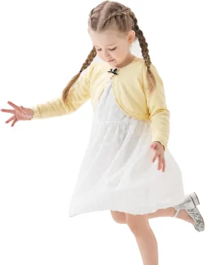 Girls' Baby Cardigan Children's Knitted Sweater Children's Front Open Long Sleeved Dress Cover up One Button Closure Top