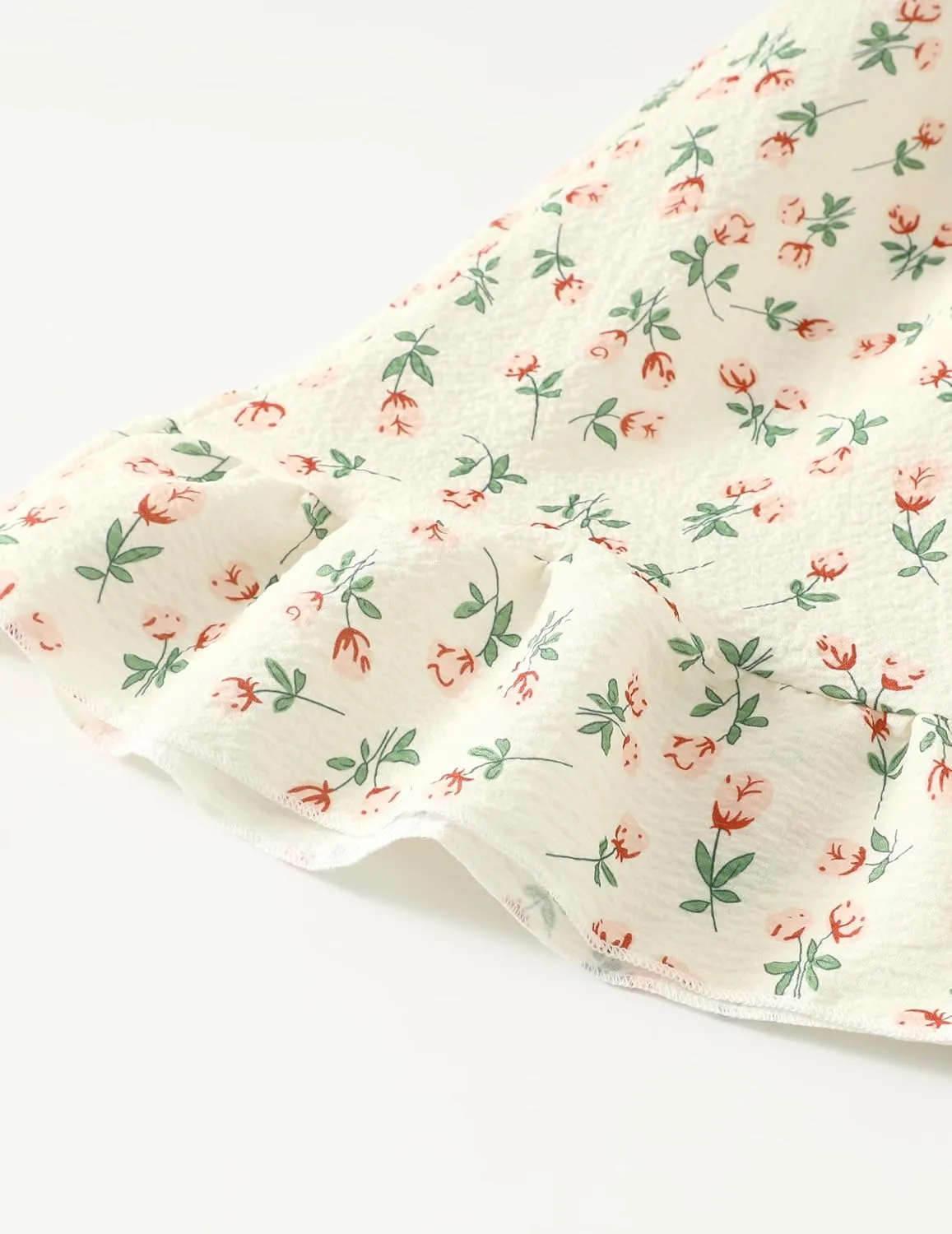 Girls Summer Dress Floral Ruffle Sleeve Swing Flowy Dresses A-line Sundress for Girls Casual Beach Wedding Dress