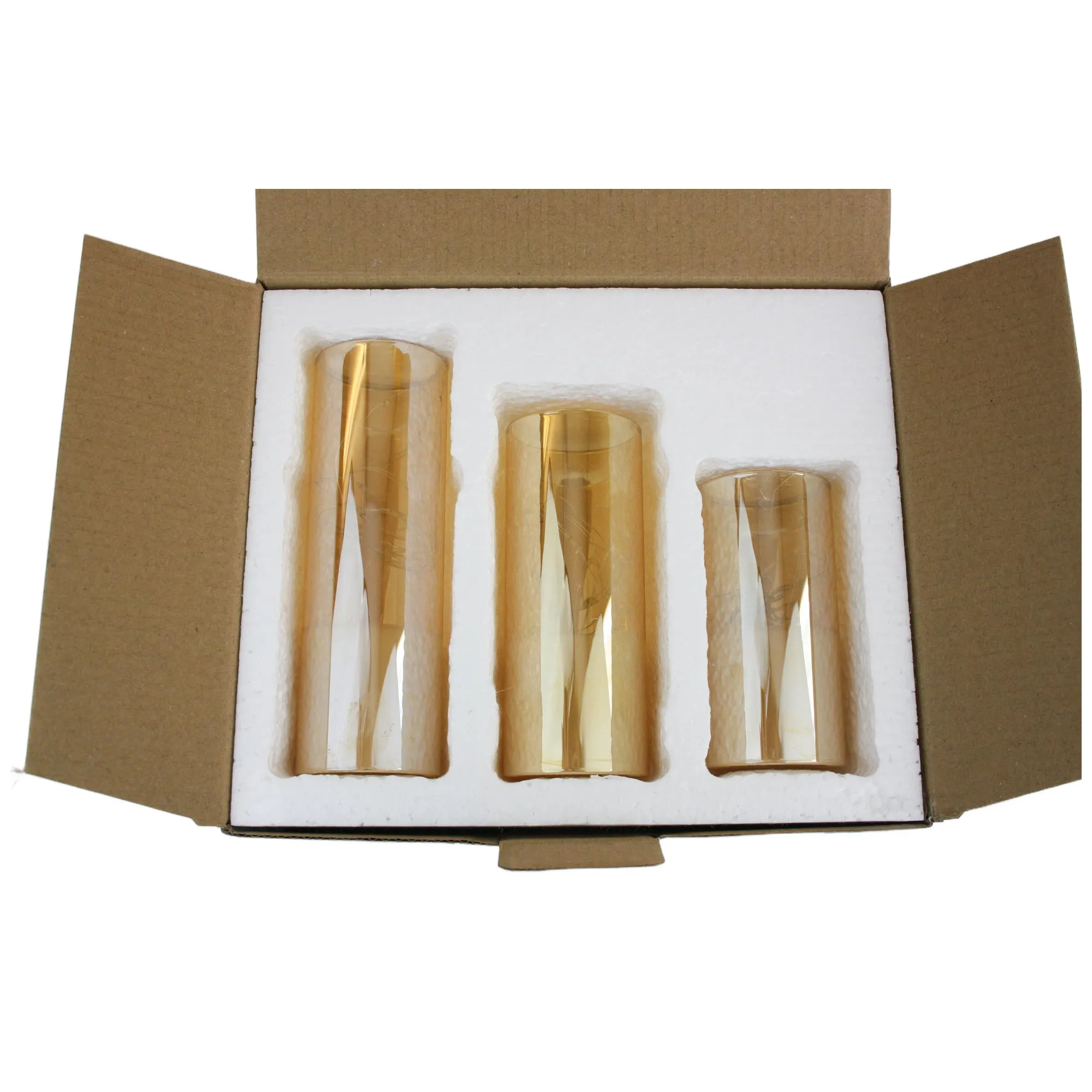 Glass Cylinder LED Light Table Lamp with Fairy Lights - Set of 3