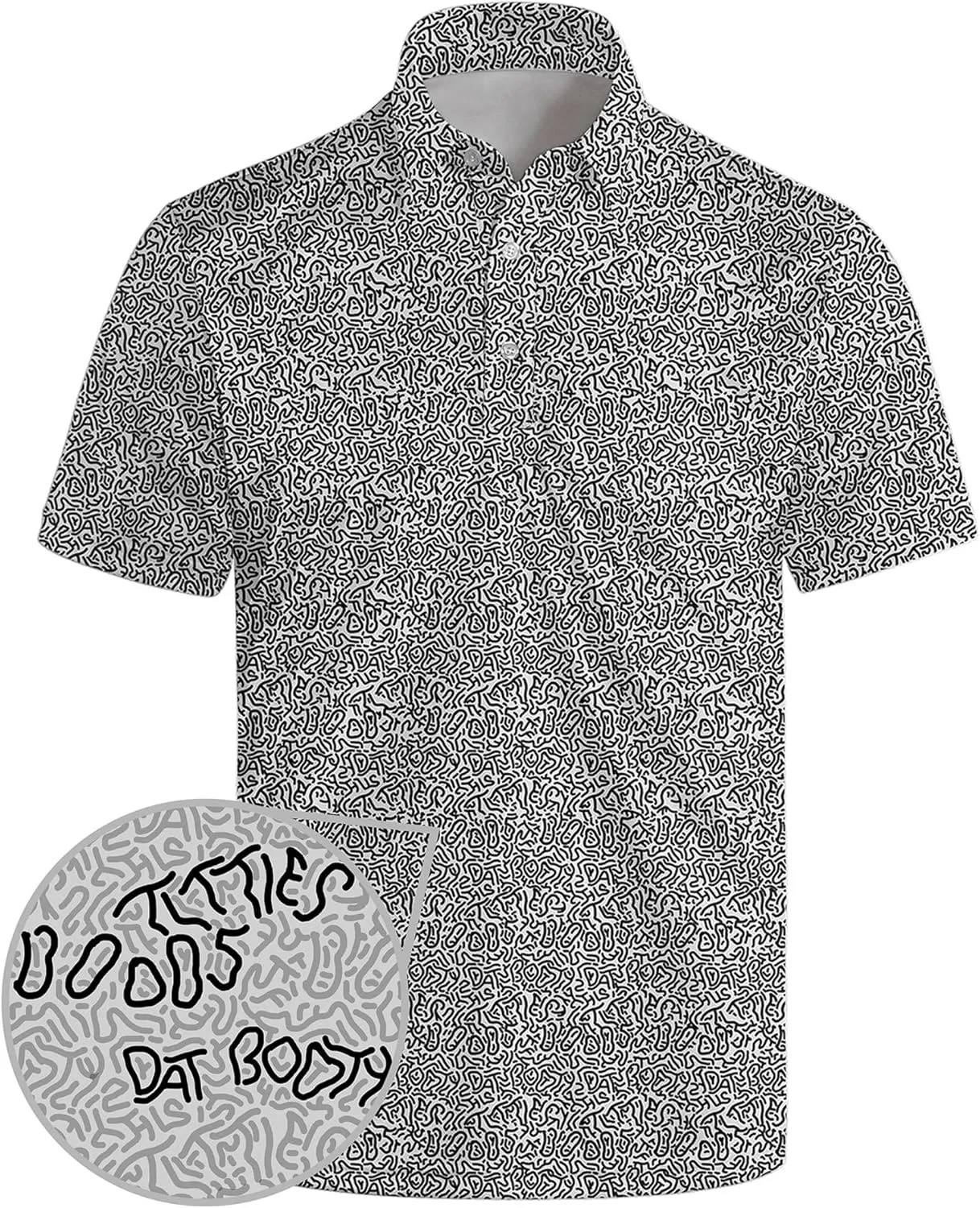 Golf Polo Shirts for Men Funny Print Short Sleeve Golf Shirts Performance Golf Polos