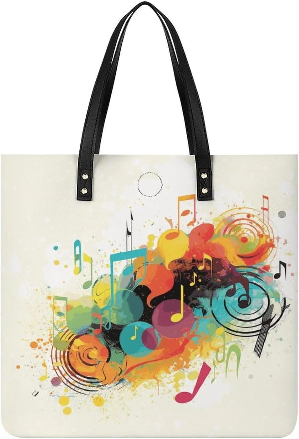 Handbags for WomenAbstract Music ThemedTrendy Vegan Leather Hobo Handbags,Women's Soft Bucket Bag For Women - Ladies Handbags For Work, Travel, Casual Use,Birthday Gifts