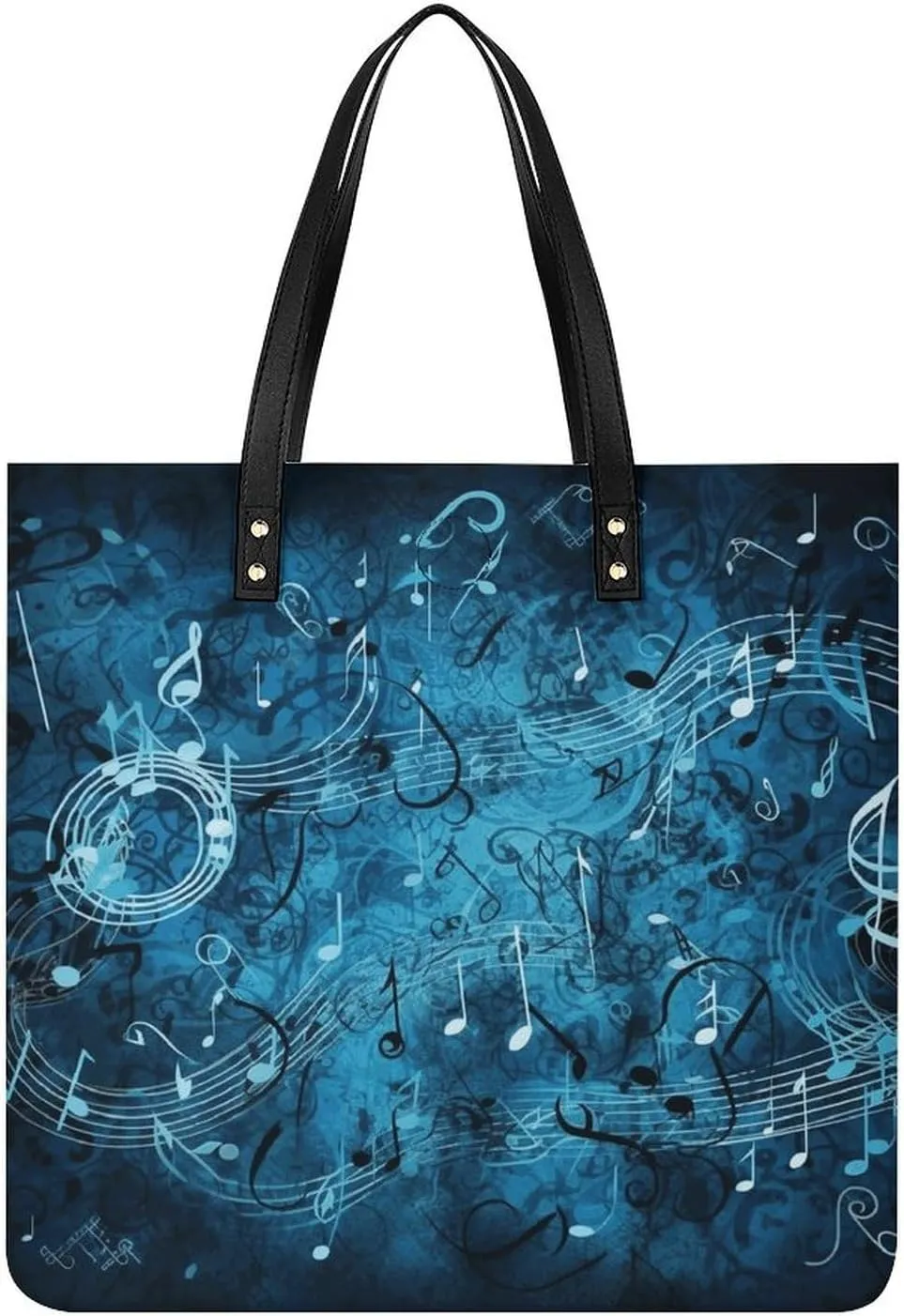 Handbags for WomenBlue Musical NotesTrendy Vegan Leather Hobo Handbags,Women's Soft Bucket Bag For Women - Ladies Handbags For Work, Travel, Casual Use,Birthday Gifts