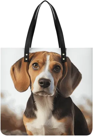 Handbags for WomenCute Beagle DogTrendy Vegan Leather Hobo Handbags,Women's Soft Bucket Bag For Women - Ladies Handbags For Work, Travel, Casual Use,Birthday Gifts