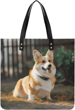 Handbags for WomenDog CorgiTrendy Vegan Leather Hobo Handbags,Women's Soft Bucket Bag For Women - Ladies Handbags For Work, Travel, Casual Use,Birthday Gifts