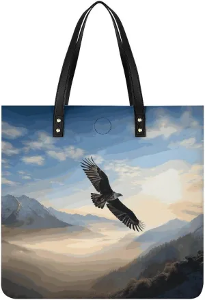 Handbags for WomenEagle MountainsTrendy Vegan Leather Hobo Handbags,Women's Soft Bucket Bag For Women - Ladies Handbags For Work, Travel, Casual Use,Birthday Gifts