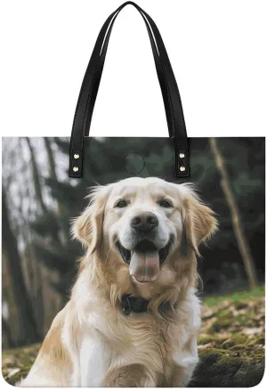 Handbags for WomenFunny Golden RetrieverTrendy Vegan Leather Hobo Handbags,Women's Soft Bucket Bag For Women - Ladies Handbags For Work, Travel, Casual Use,Birthday Gifts