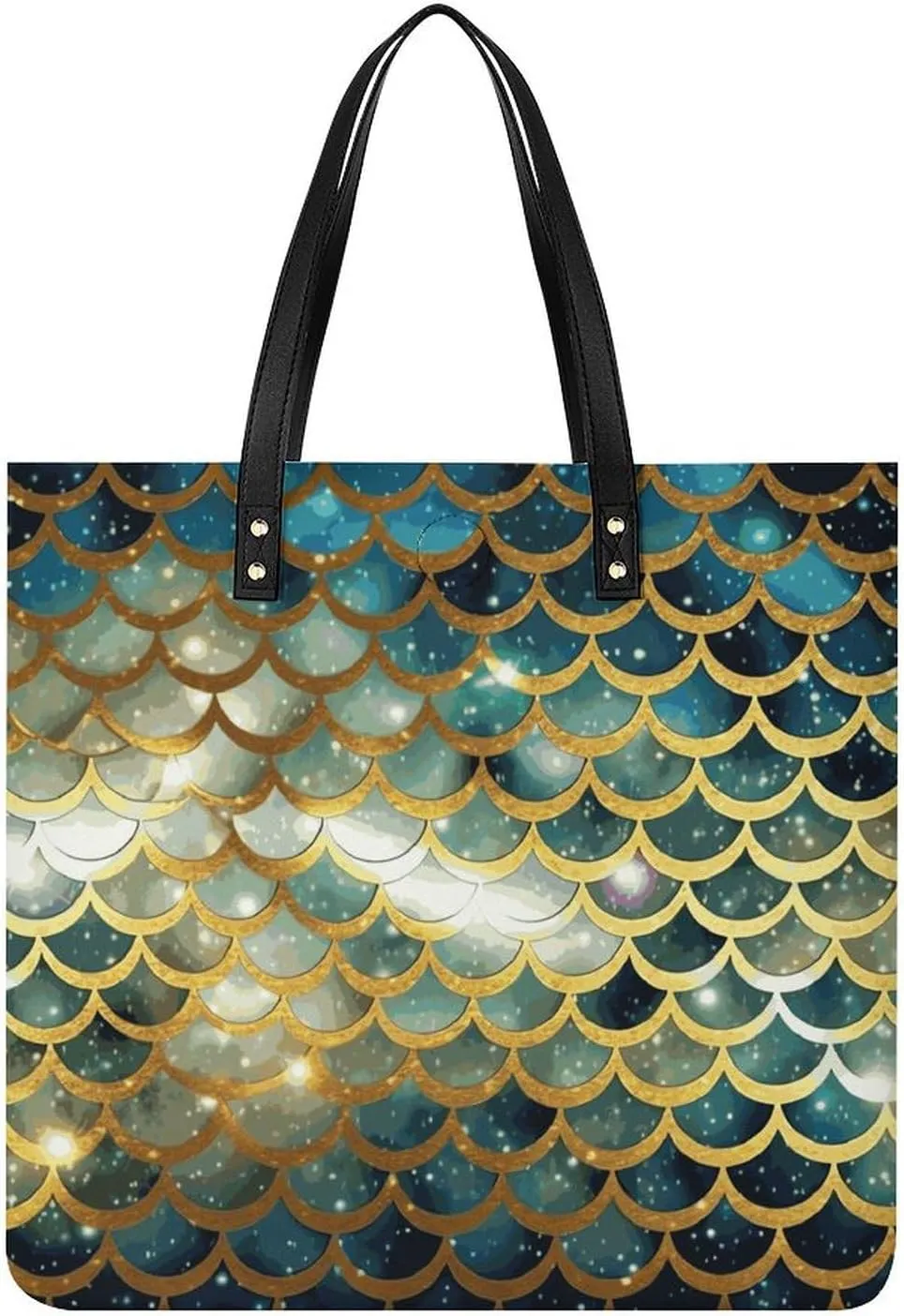 Handbags for WomenGolden Glittering Fish ScalesTrendy Vegan Leather Hobo Handbags,Women's Soft Bucket Bag For Women - Ladies Handbags For Work, Travel, Casual Use,Birthday Gifts