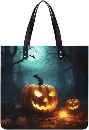 Handbags for WomenHappy Halloween PumpkinsTrendy Vegan Leather Hobo Handbags,Women's Soft Bucket Bag For Women - Ladies Handbags For Work, Travel, Casual Use,Birthday Gifts