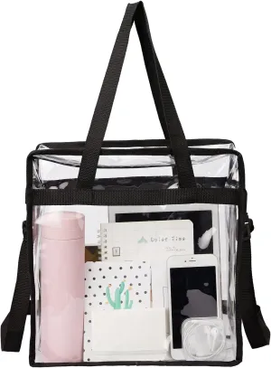 HAOGUAGUA Clear Tote bag 12x12x6 Stadium Approved, Transparent PVC Stadium Security Bag for Work, Sports Games and Concerts