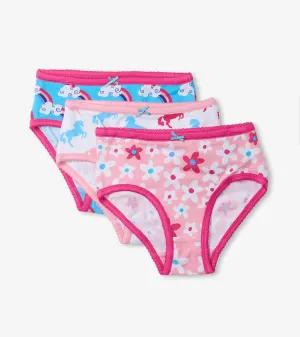 Hatley Girls Brief Underwear 3 Pack - Fun Prints