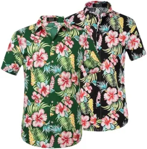 Hawaiian Shirt for Men, Beach Shirts for Men, Tropical Shirts Short Sleeve Floral Casual Button Down