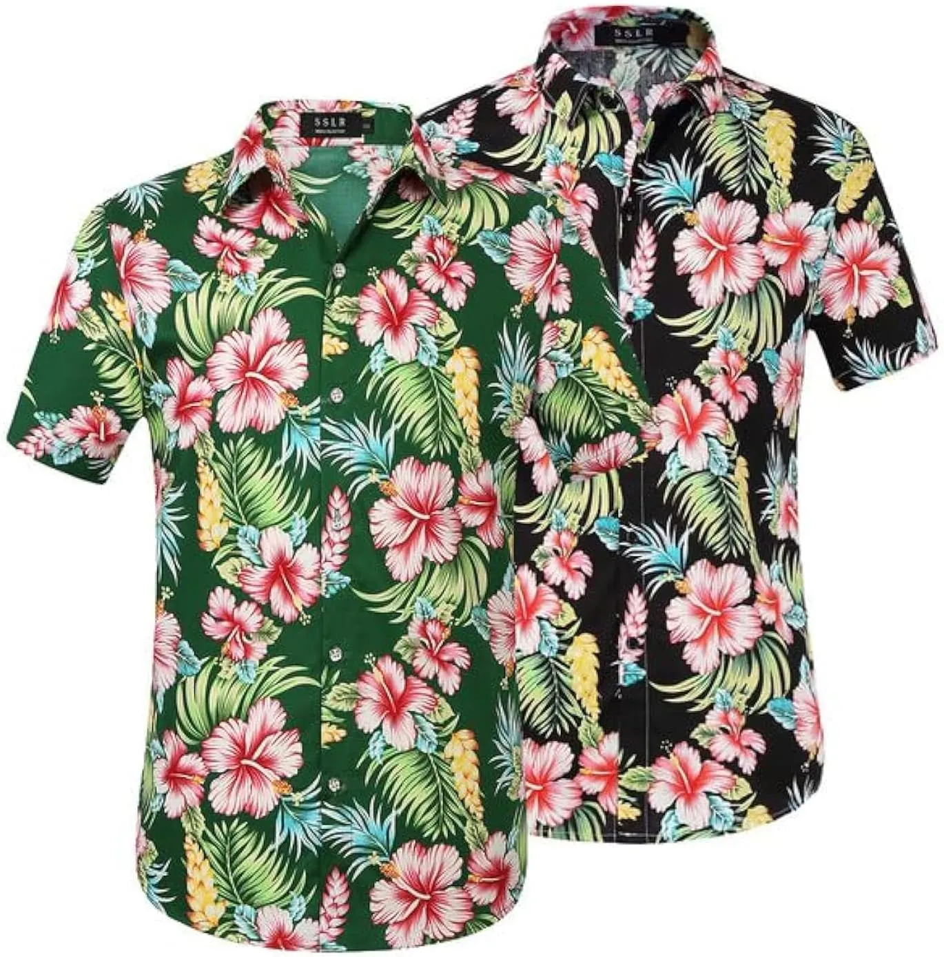 Hawaiian Shirt for Men, Beach Shirts for Men, Tropical Shirts Short Sleeve Floral Casual Button Down