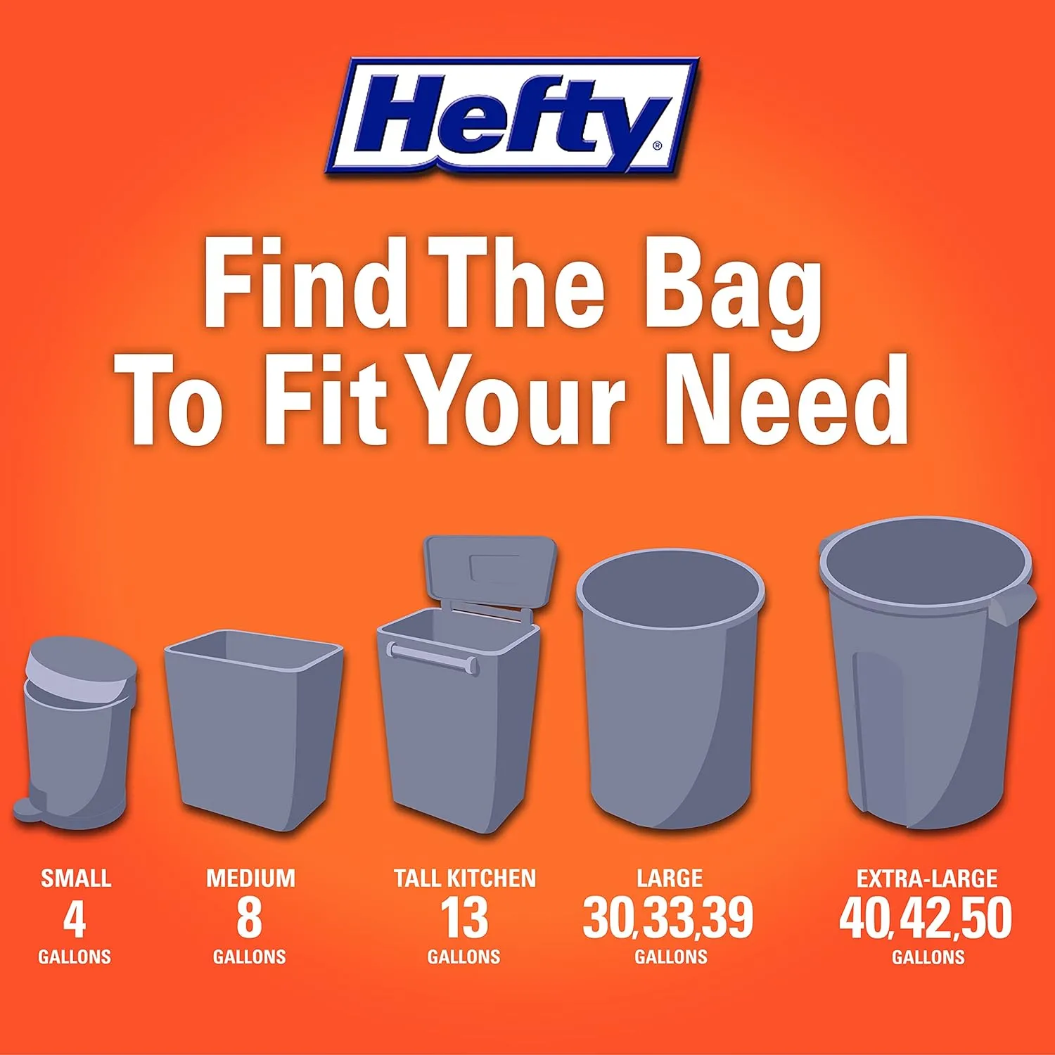 Hefty Small Garbage Bags, Flap Tie, Lavender & Sweet Vanilla Scent, 4 Gallon, 26 Count