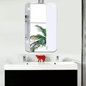HOPE KART Framless Mirror Wall Hanging for Bathroom Bedroom Dressing Table Makeup Beauty Mirror Washbasin Livingroom, Rectangular, 12L X 7.5W Inch, 5mm Thick, Pack of 1