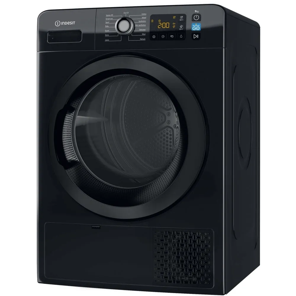 Indesit YTM1192BXUK Heat Pump Tumble Dryer, 9kg, Black, A   Rated