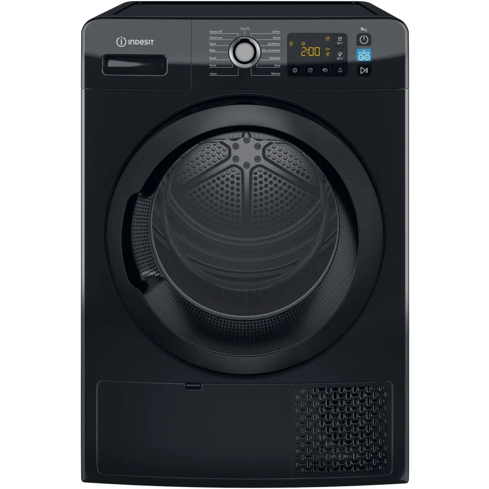 Indesit YTM1192BXUK Heat Pump Tumble Dryer, 9kg, Black, A   Rated