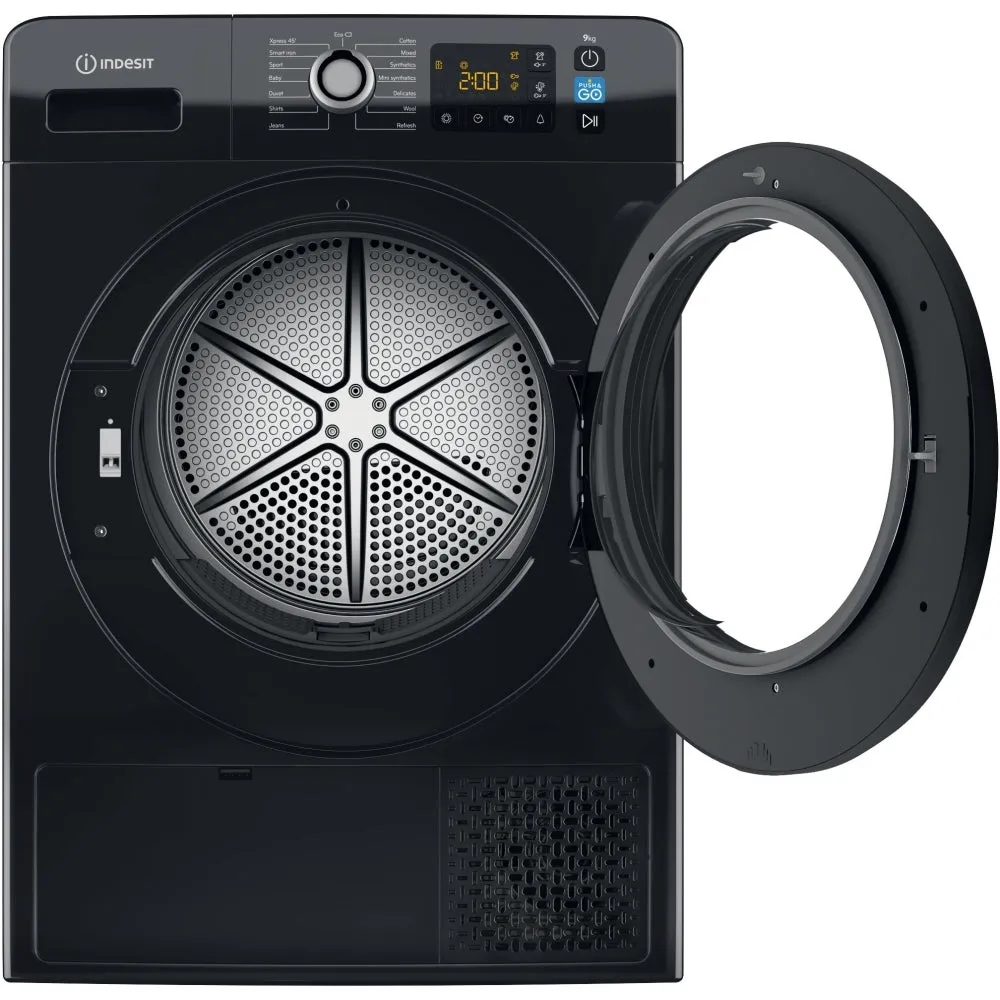 Indesit YTM1192BXUK Heat Pump Tumble Dryer, 9kg, Black, A   Rated