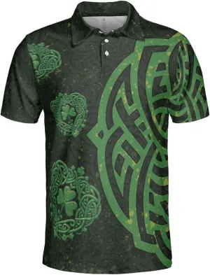 Irish Golf Polo Shirts for Men - St Patricks Day Mens Golf Shirts Short Sleeve Fit Tennis T-Shirt HN03
