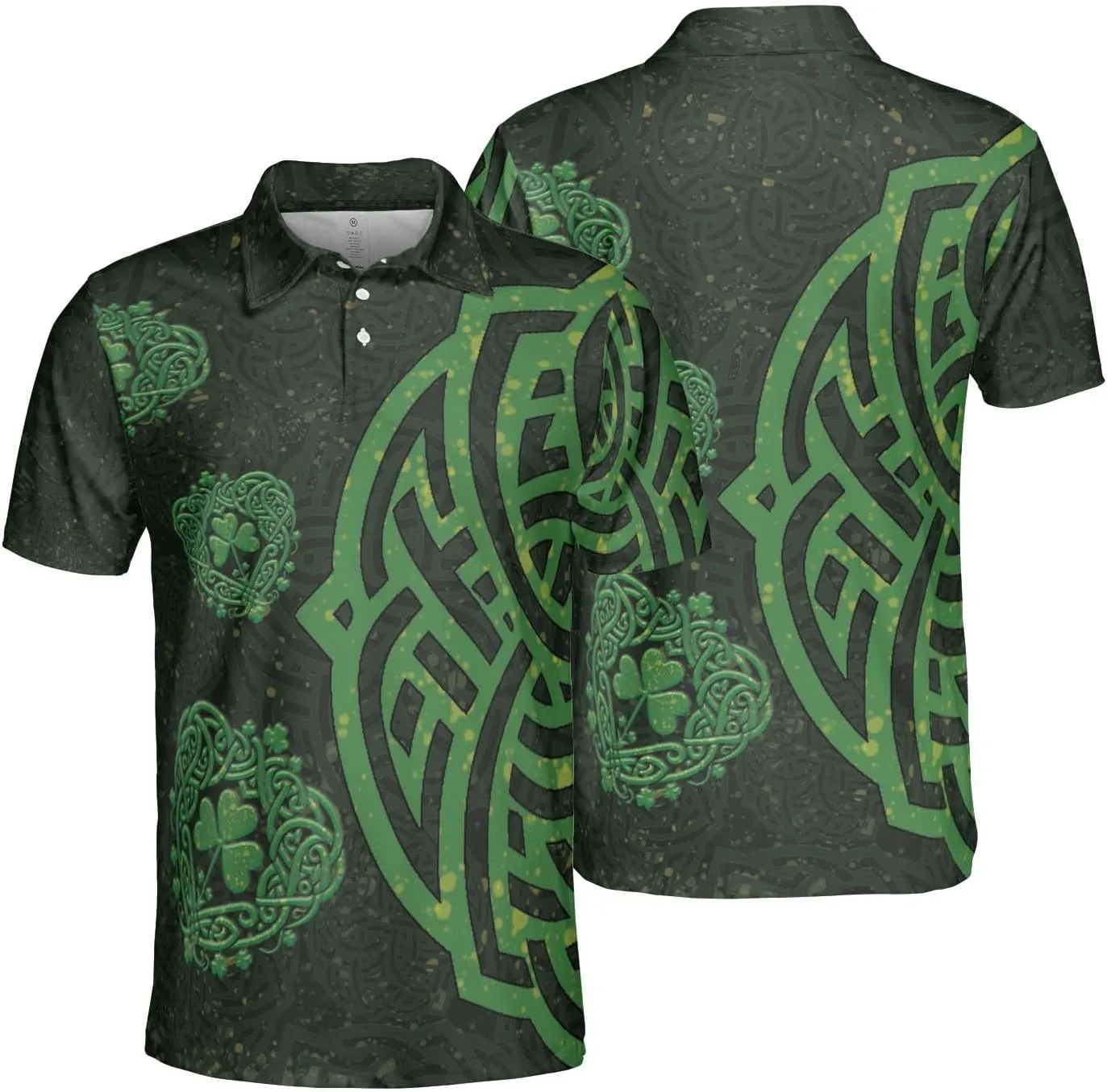 Irish Golf Polo Shirts for Men - St Patricks Day Mens Golf Shirts Short Sleeve Fit Tennis T-Shirt HN03