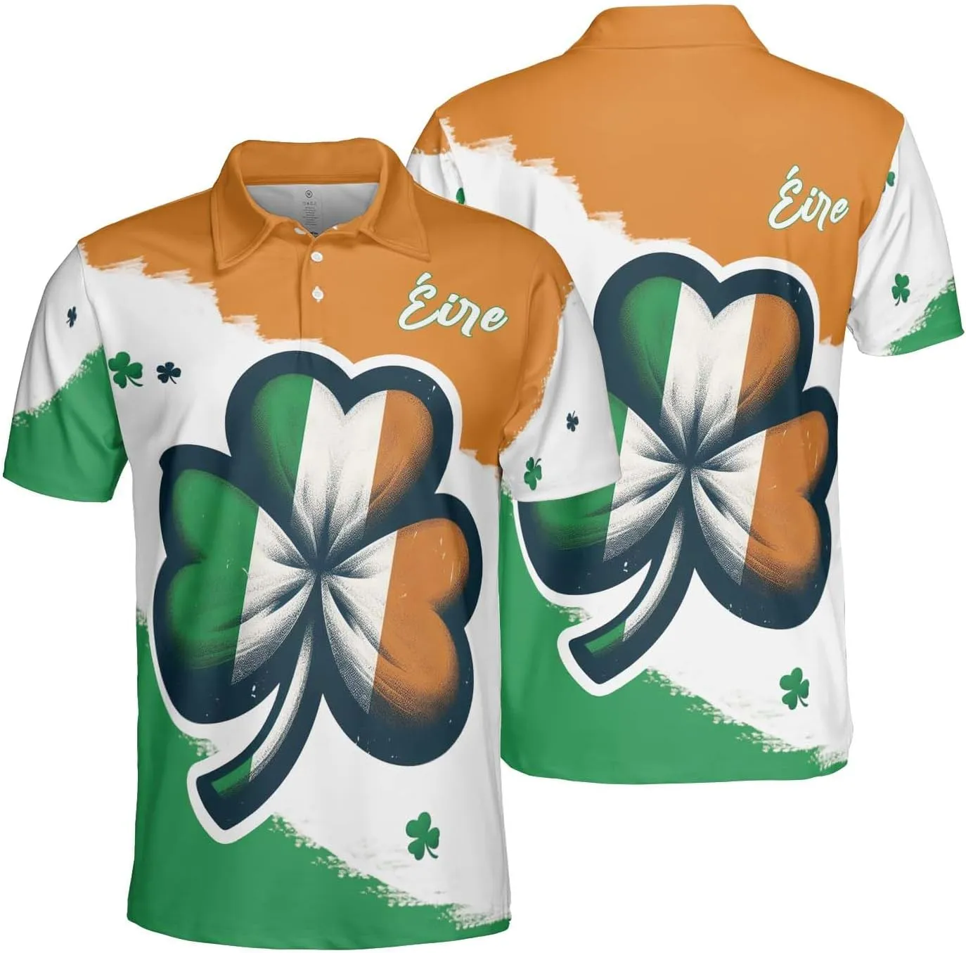 Irish Golf Polo Shirts for Men - St Patricks Day Mens Golf Shirts Short Sleeve Fit Tennis T-Shirt HN03